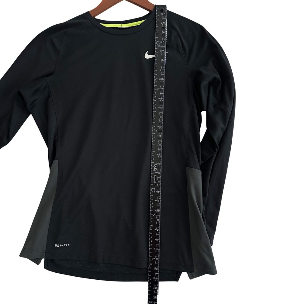 Nike Dri-FIT Men's M Black Gray Panel Long Sleeve Training Shirt 677638-010 - Picture 6 of 11
